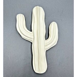 7"‎ White Ceramic Wall Hanging Cactus